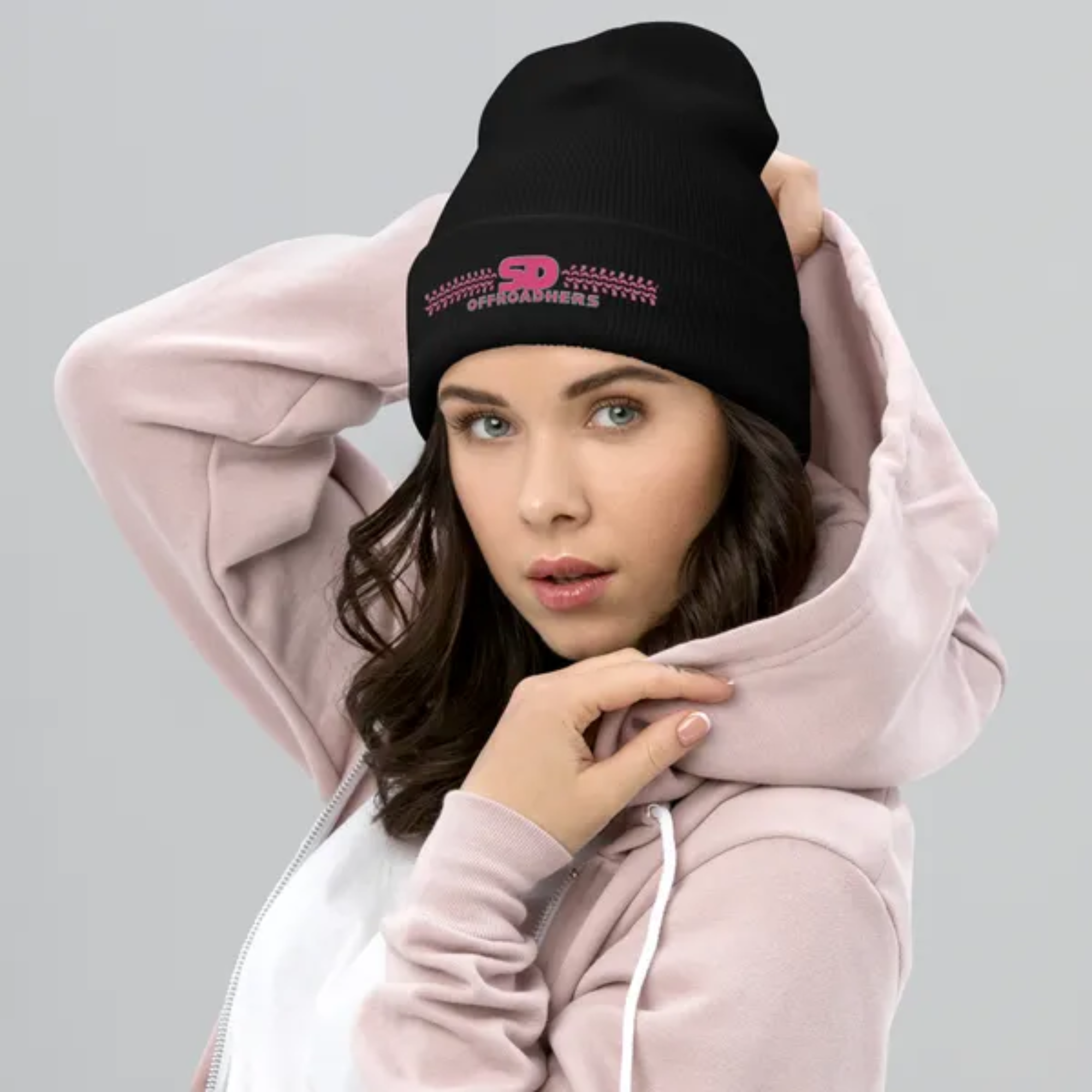 San Diego Offroadhers Beanie (pink logo)